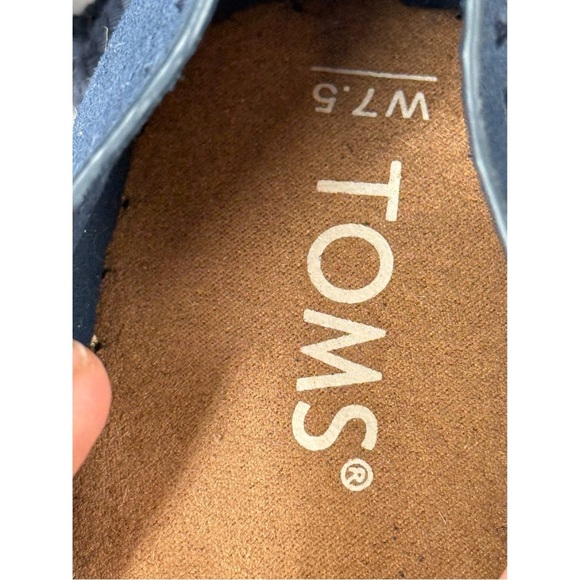 TOMS NWOB Womens Katalina Suede Lace Up Espadrille Flats Shoes Navy Blue Sz 7.5 - Picture 5 of 5